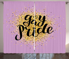 Gay Pride Dots on Lilac Curtain