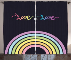 Love is Love Rainbow Lines Curtain