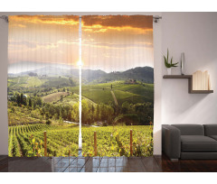 Rural Fields Rising Sun Curtain