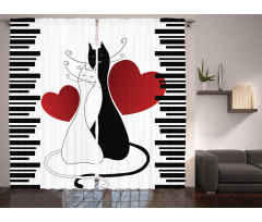 Romantic Couple Pet Kitten Curtain