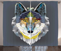 Wolf Coyote Portrait Art Curtain