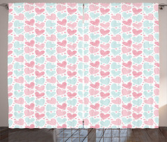 Swirling and Striped Hearts Curtain