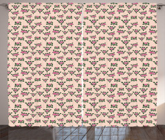 Vintage Roses Leaf Romance Curtain