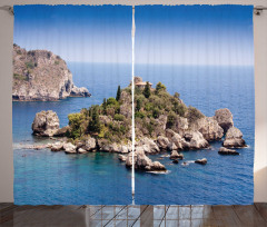 Taormina Beach Rocky Island Curtain