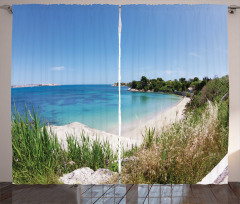 Panoramic Sandy Coastline Curtain