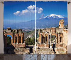 Greek Roman Ruins Landscape Curtain