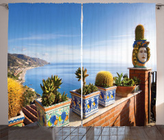 Taormina Coastline Photo Curtain