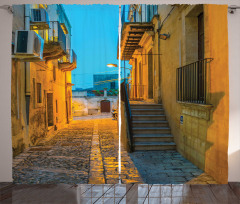 Narrow Alley Street Building Curtain