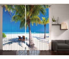 Island Palms Sunbeds Curtain