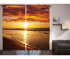 Beach Sunset Coast Curtain