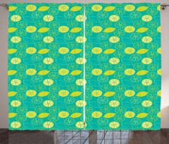 Pattern Citrus Lemons Curtain