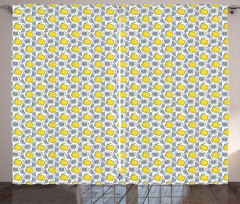 Hand Drawn Lemons Curtain