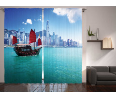 Hong Kong Harbour Boat Curtain