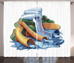Aqua Park Water Slides Curtain