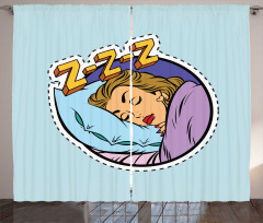 Comic Book Sleeping Girl Curtain