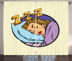 Beauty Sleeping Woman Pop Art Curtain