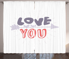 Valentines Day Theme Words Curtain