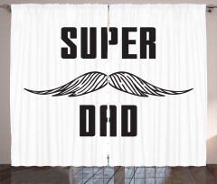 Super Dad with Mustache Curtain