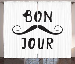 Manly Mustache and Bonjour Curtain