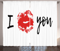 I Kiss You with Lipstick Print Curtain