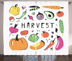 Drawing Fresh Food Curtain