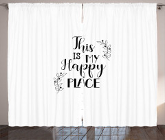 This is My Happy Place Text Curtain