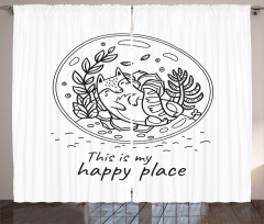 Positive Saying with Doodle Curtain