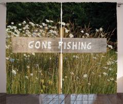 Sign Pole Among Field Curtain