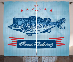 Throat Fish USA Flag Curtain