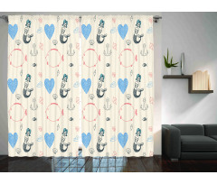 Balloon Fish Hearts Curtain