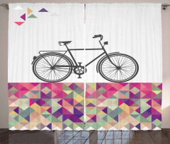 Bike over Color Mosaic Curtain