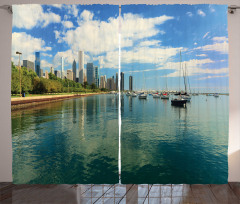 Lake Michigan Day Scenery Curtain