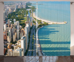 Aerial Vista Chicago City Curtain