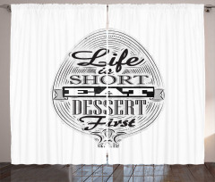 Retro Eat Dessert on Spoon Curtain