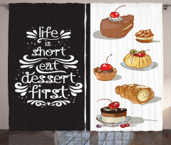 Eat Dessert First Patisserie Curtain