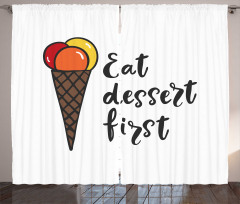 Eat Dessert First Ice Cream Curtain