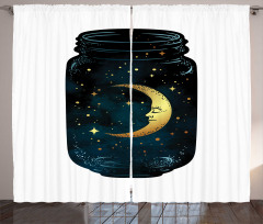 Crescent and Stars in Wish Jar Curtain