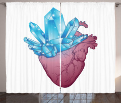 Crystal Growing from Heart Curtain