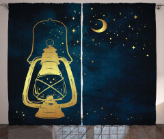 Magic Oil Lantern at Night Curtain