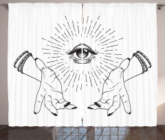 Mystical Themed Sketch Eye Curtain