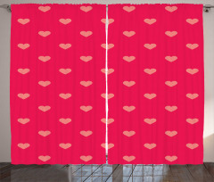 Pastel Heart Spots Pattern Curtain