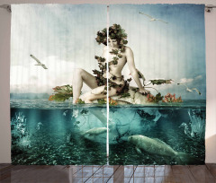 Mermaid on a Shell Curtain