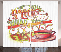 Retro Words About Love to Cocoa Curtain