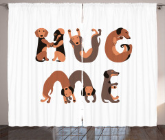 Hug Me Words with Dog Letters Curtain