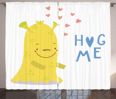 Monster and Hug Me Words Curtain