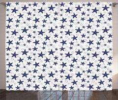 Starfish and Curls Pattern Curtain
