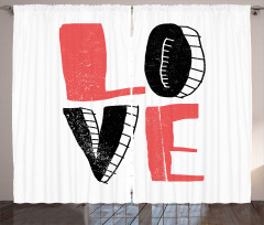 Love Typography Curtain