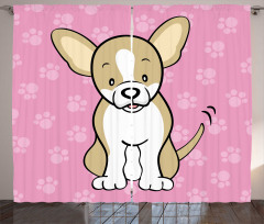 Cartoon of Dog Curtain