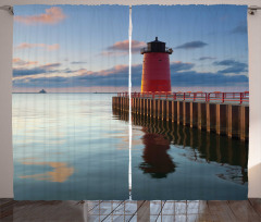 Calm Milwaukee Lighthouse Curtain