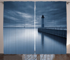 Lighthouse Overcast Sky Curtain